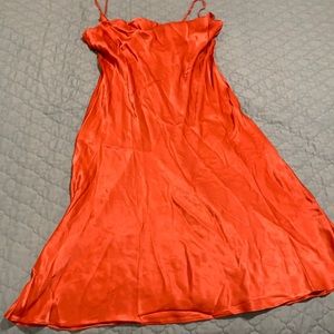 Loft Red-orange silky dress
